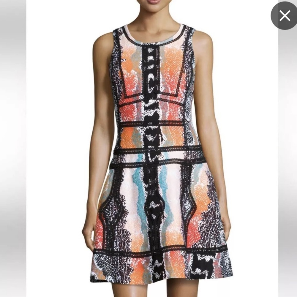 NWT Diane Von Furstenberg Margot Fit Flare Snake Print Dress 14
